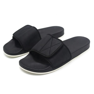 Sandalias deslizantes de tela de algodón para hombre, <span class=keywords><strong>zapatos</strong></span> con gancho y lazo, suela de goma EVA, color negro, novedad - Product Image 1