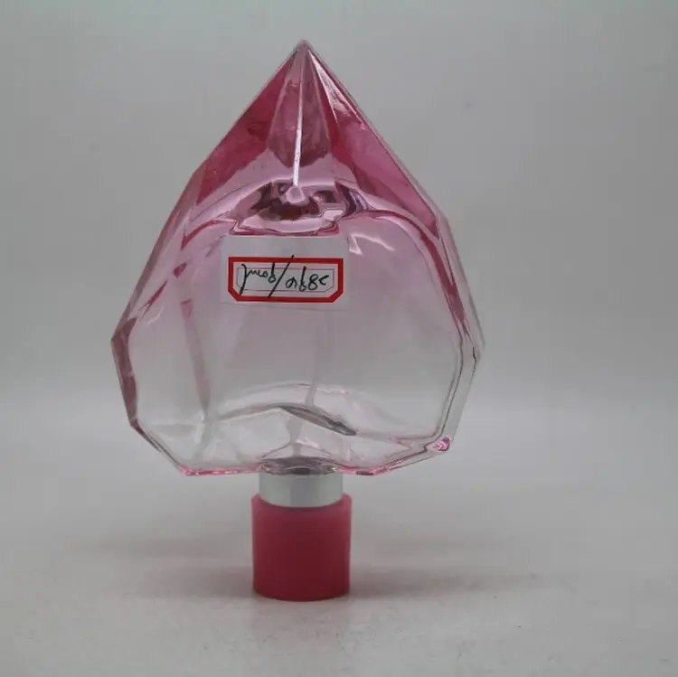 Botol Parfum Kaca Kosong Dekorasi Bentuk Hati Cinta, 90Ml dengan Topi Merah Muda