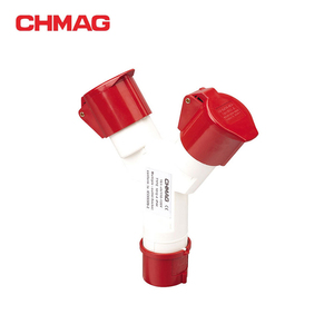Multi steckdose 16a 380 v 4 p rot/2 way splitter 16a 380 v 3 p + e 1 in 2