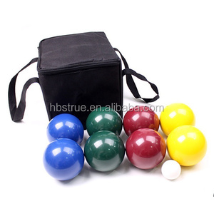 Ensemble de 8 boules de pétanque <span class=keywords><strong>en</strong></span> résine <span class=keywords><strong>plastique</strong></span> de 72 mm, écologiques, durables, sûres, incassables, logo personnalisé, divertissement sportif - Product Image 4