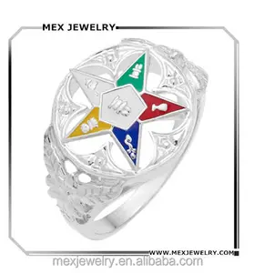 dames 925 sterling zilveren ster oostelijke maçonnieke vrijmetselaar ring