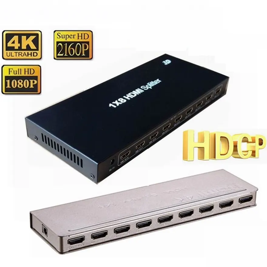 HDMI Splitter 1X8 1X16 8 port distributes Hub Repeater Amplifier v1.4 3D 1080p HDMI switch support 4K HDTV For HDTV DVD PS3 Xbox