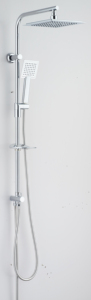 Ensemble de douche de pluie mural en acier inoxydable, salle de bain, chromé, avec pomme de douche et douche à main - Product Image 4