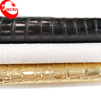 Tissu en cuir synthétique pour sac en PVC, motif animal de Crocodile en relief, fournisseur en gros de chine