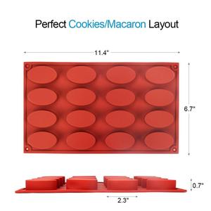 Khuôn <span class=keywords><strong>Silicon</strong></span> Hình Bầu Dục-Khuôn Bánh <span class=keywords><strong>Silicon</strong></span> Không Dính 16 Lỗ, Khuôn Xà Phòng Khuôn Sô Cô La, Khay Đá Viên - Product Image 6