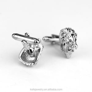 ファッションアクセサリーアニマルライオンヘッドシルバーカフリンクス - Product Image 3