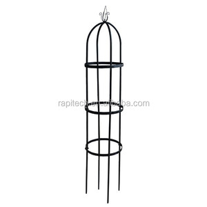 Obelisco Decorativo de Jardín de Alambre Verde Oscuro de 1.5 m de Altura con 3 Anillos - Product Image 3
