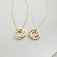 Bijoux de famille personnalisés, collier circulaire, cadeau personnalisé