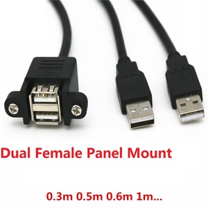 高速伝送USB2.0デュアルメスポートパネルマウントからデュアルタイプA延長ケーブル - Product Image 3