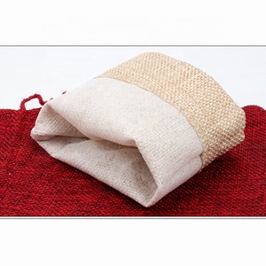 Bolsa de almacenamiento de arpillera Natural Vintage, bolsa de yute para regalo, caramelos, bolsa antigua para fiesta de boda - Product Image 4