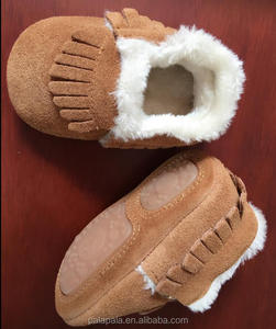 الجملة أحذية أطفال طويلة للأولاد الفتيات الشتاء الفراء الطفل الجوارب جلد طبيعي الجلد المدبوغ هامش الطفل الأخفاف أحذية المطاط الصلب الوحيد - Product Image 6