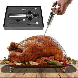 Thép không gỉ ướp thịt phun Thổ Nhĩ Kỳ, 2 oz công suất lớn Thùng & 3 Marinade kim & Thép xử lý BBQ bàn chải - Product Image 4