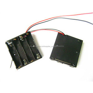 4x1.5 v AAA Boyutu Cep (UM-4 * 4) Siyah Plastik Pil Tutucu Kutusu 6 V Vaka Tel Kurşun ile - Product Image 2