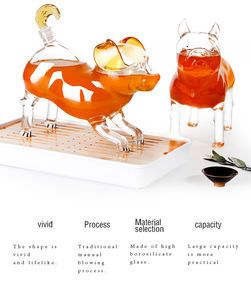 गर्म बिक्री! पशु आकार का कांच की बोतल छोटे कुत्ता आकार स्पष्ट गिलास रेड वाइन व्हिस्की कंटर 750ml 1000ml स्वनिर्धारित लोगो - Product Image 2