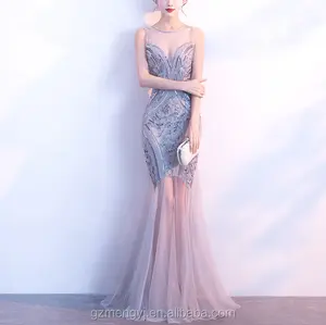 The latest Alibaba Elegant deeply V-Neck A-Line lady evening dresses guangzhou wholesales factory