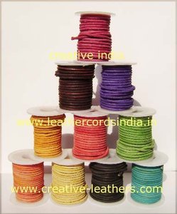 Cordon en cuir rond vintage 5 mm, accessoires de bijouterie DIY, tailles assorties 2 mm, 3 mm, 4 mm, 6 mm, 8 mm pour l'artisanat - Product Image 2