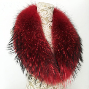 <span class=keywords><strong>Collar</strong></span> de piel de mapache auténtica para mujer, color y tamaño personalizados para prendas de vestir - Product Image 2