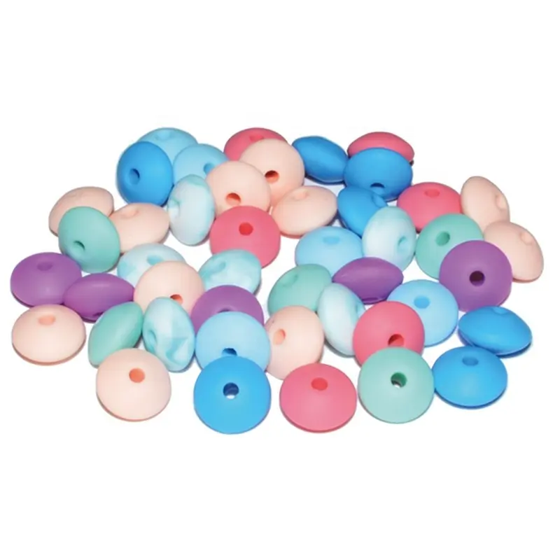 Safe Approved Lentil Shape Silicone Bead For Making Diy Chain Necklace