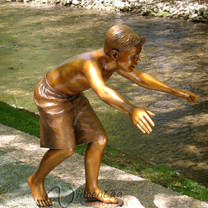 <span class=keywords><strong>Nude</strong></span> jardín de metal artesanía muchacho niños estatua de bronce de tamaño natural para la venta - Product Image 1