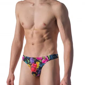 Custom Brand Mens Sexy Thong Underwear Gay Print Pouch High Quality