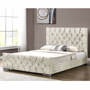 Lit en tissu velours bleu, mobilier de chambre à coucher classique <span class=keywords><strong>italien</strong></span> 2026 - Product Image 3