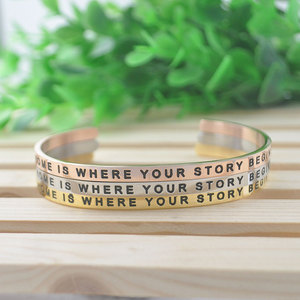 encourageants bracelets d'acier inox gravés adage proverbe bracelets inspirés avec citation - Product Image 5