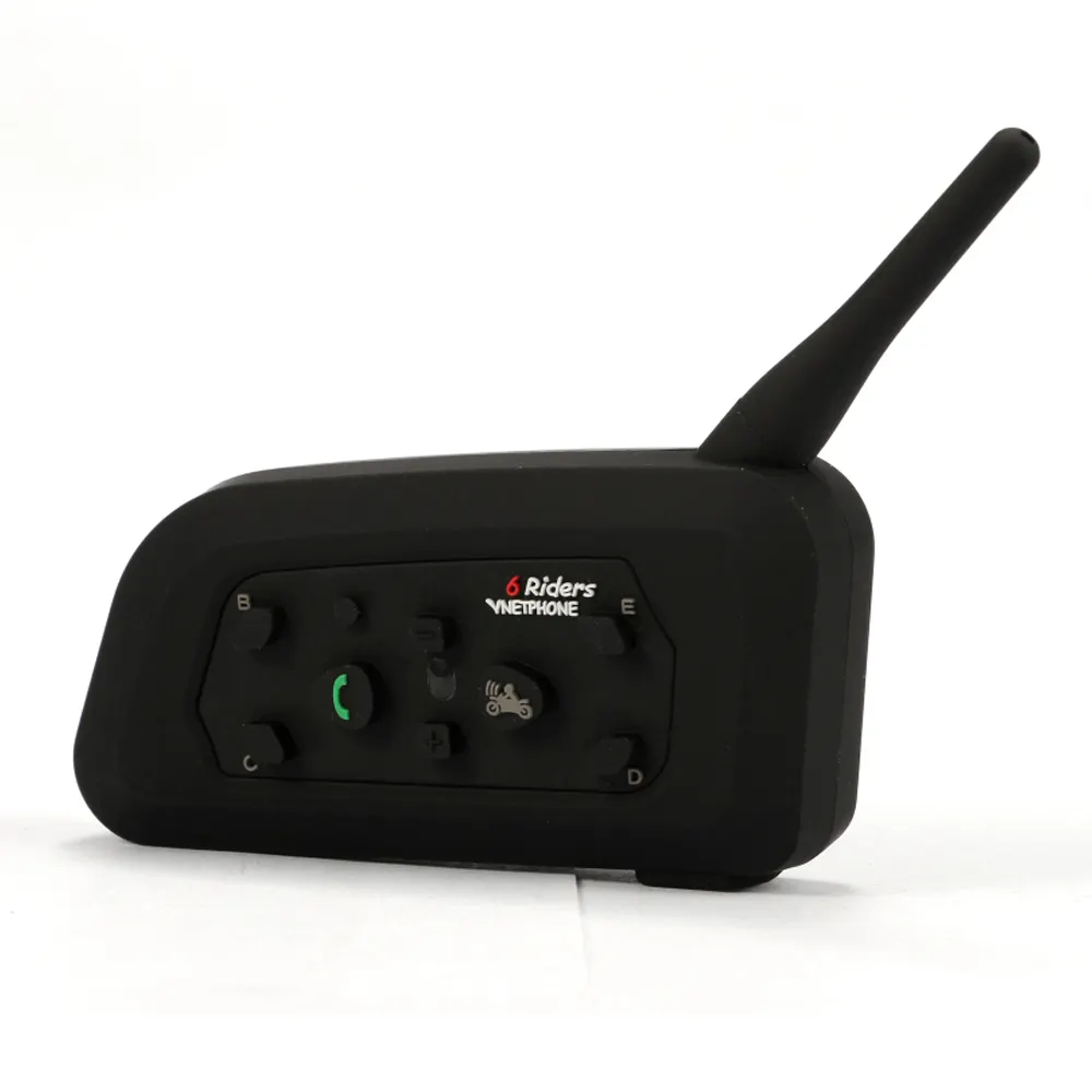 Bt 6 Cavaliers Interphone Sans Fil 1200 m Longue Portée Arbitre Talkie-walkie Avec Casque Bluetooth