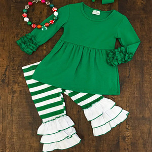 Conjuntos de Boutique para Bebés Niñas Otoño: Lindos Pantalones con Volantes a Rayas y Ropa Infantil Fruncida al por Mayor, Moda Primavera para Niños - Product Image 6