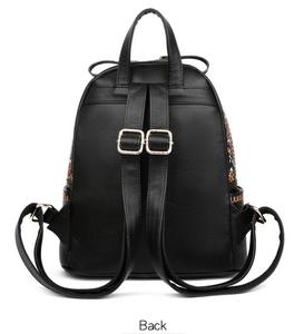 Zaino Floreale JIANUO per Donne NUOVO Zaino Casual in Pelle con Ricami per Ragazze Borsa Scolastica Nera - Product Image 3