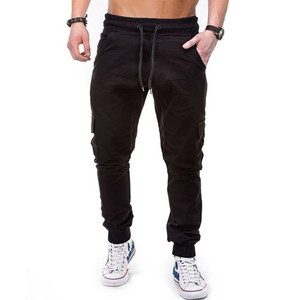 <strong>Black</strong> Blank Plain <strong>Work</strong> Wear Custom Mens Mid Waist Lightweight Straight Canvas Workout <strong>Pants</strong> with Pockets - Product Image 6
