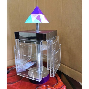 Truy cập hàng đầu xoay kim loại Acrylic Danh mục kim tự tháp A5 <span class=keywords><strong>Brochure</strong></span> chủ hiển thị đứng giá - Product Image 1