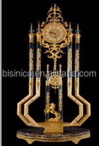 Horloge à Pendule de Sol Ornée en Or Doré de Style Empire Français, Horloge de Sol Grand-Père Décorative en Bronze Doré - Product Image 5