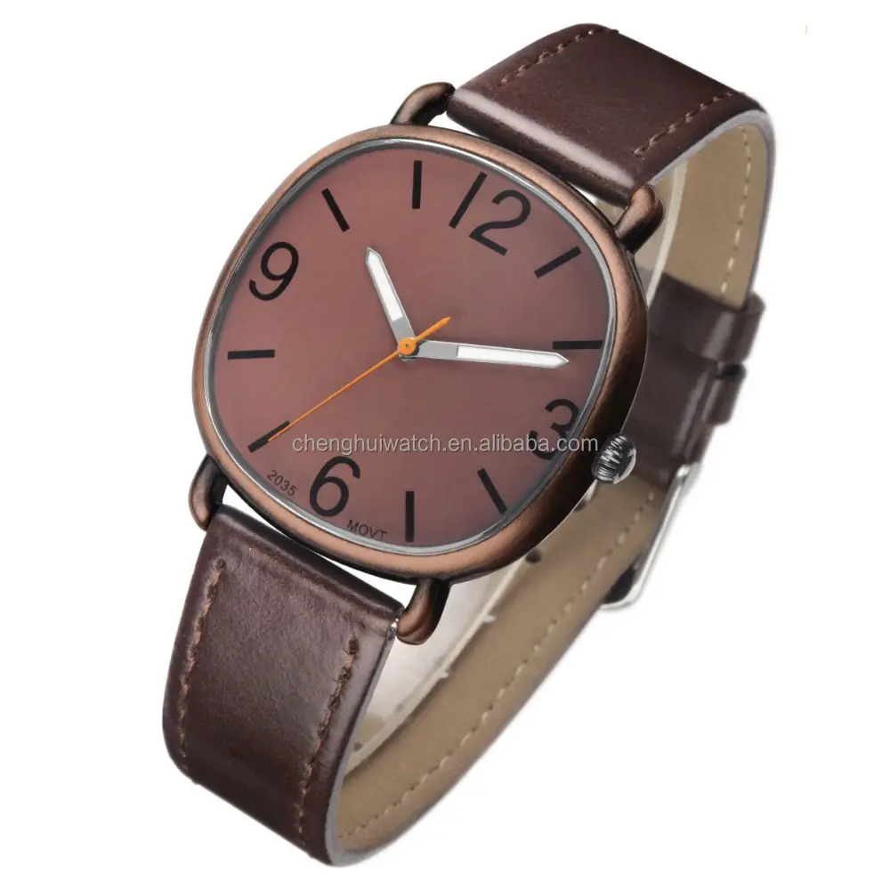 Ultra delgado moda reloj de cuero de diseño para hombres de acero inoxidable reloj de cuarzo cuero alibaba express 2015