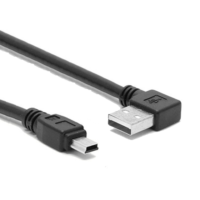 90 Degrees Right Angle USB 2.0 a Male to Straight Mini B Male Cable Data Charging Support Custom Order