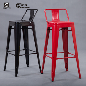 Retro Industrial Vintage White Red Steel Iron Metal Home <strong>Breakfast</strong> <strong>bar</strong> <strong>High</strong> Stool <strong>Chair</strong> <strong>for</strong> Sale - Product Image 2
