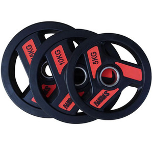Disques d'haltérophilie à trois trous <span class=keywords><strong>en</strong></span> caoutchouc pour fitness, plaque d'haltères <span class=keywords><strong>en</strong></span> <span class=keywords><strong>fonte</strong></span> colorée pour compétition - Product Image 1