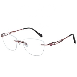 Jm AX1272 — <span class=keywords><strong>lunettes</strong></span> pour femmes, accessoire de mode avec monture en titane, verres sans bords, vente en gros - Product Image 2