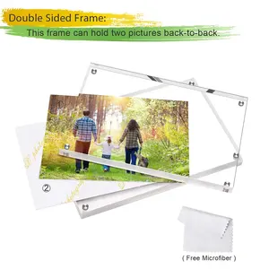 Vente en gros de cadres photo en acrylique 4x6 5x7 6x8 a4 Cadre photo magnétique numérique en acrylique