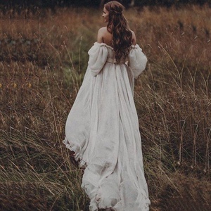 Vestidos <span class=keywords><strong>de</strong></span> <span class=keywords><strong>Novia</strong></span> Medievales <span class=keywords><strong>de</strong></span> Lujo Real Vintage con Mangas Abullonadas y Hombros Descubiertos en <span class=keywords><strong>Estambul</strong></span> - Product Image 3