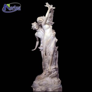 Statue d'Apollon et de Daphné en marbre blanc antique personnalisée, célèbre figure du <span class=keywords><strong>mythe</strong></span> grec antique, sculpture sculptée à la main, utilisation en extérieur dans le jardin, pierre - Product Image 2