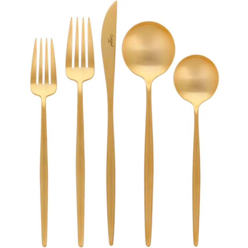 BC2103 Matte Gold Cutlery 4 Piece Gold Royal Cutipol Cutlery 304 Stainless Steel