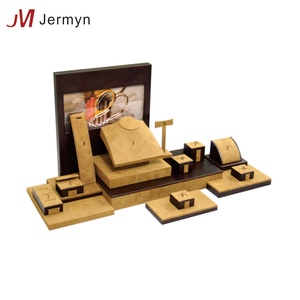 Wood antique jewelry Set earring necklace ring stand Holder - Product Image 1