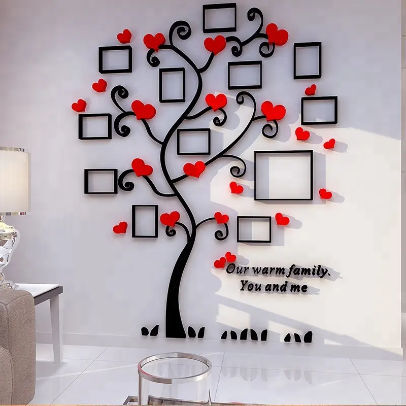 3D Photo Frame Family Tree Wall stickers decals for Living Room Bedroom Sofa Backdrop Tv Wall Background