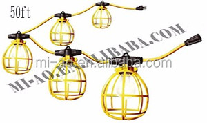<strong>100</strong> <strong>ft</strong> Temporary Work Construction Bulb Cages 14/2 Male 10 Bulbs Plastic Cage <strong>Globe</strong> <strong>String</strong> <strong>Lights</strong> - Product Image 4