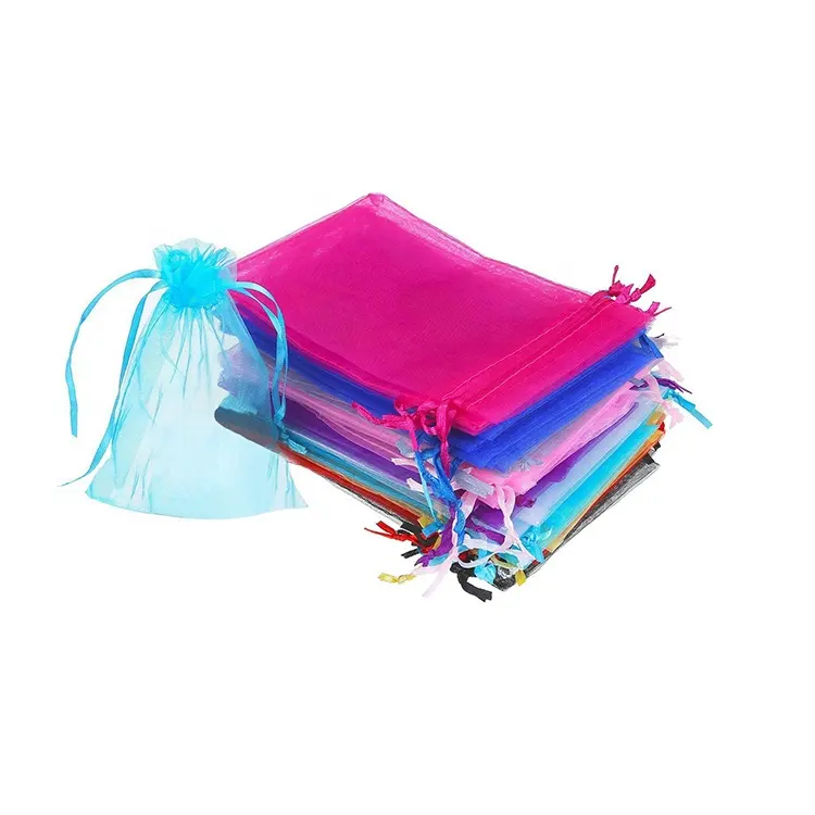 الترويجية مختلف الألوان قماش حريري اورجانزا الرباط حقيبة لحفل الزفاف هدية التعبئة والتغليف في الأوراق المالية
