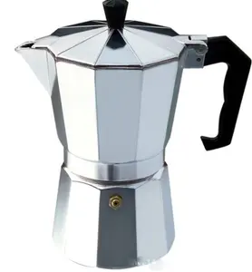 Großhandel Professional Style 6 Tassen Espresso maschine aus poliertem Aluminium