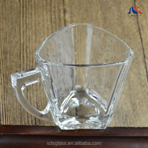 <span class=keywords><strong>Taza</strong></span> de Té de Vidrio <span class=keywords><strong>Transparente</strong></span> de 205 ml con Asa, Diseño Triangular Único para Arte Latte, <span class=keywords><strong>Taza</strong></span> de Café, <span class=keywords><strong>Taza</strong></span> de Agua, <span class=keywords><strong>Taza</strong></span> de Té de Vidrio P-100 - Product Image 3