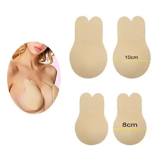 Soft Nude Stick auf BH Bunny Ear Lifting Nippel abdeckung Wieder verwendbarer unsichtbarer selbst klebender Silikon-Brustlifting-BH