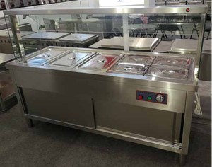 Calentador de Alimentos Independiente para <span class=keywords><strong>Restaurante</strong></span> con Protector de Vidrio y Compartimentos - Product Image 1