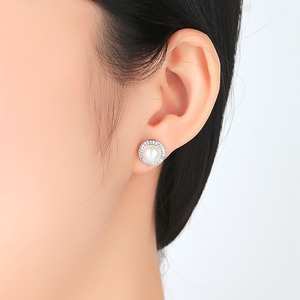 PAG & MAG donne gioielli da sposa 925 Sterling Silver Stud rotonda d'acqua dolce 7-7.5mm naturale barocco <span class=keywords><strong>orecchini</strong></span> di perle - Product Image 3